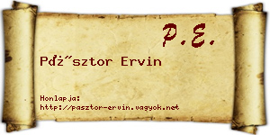 Pásztor Ervin névjegykártya