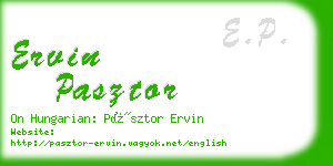 ervin pasztor business card